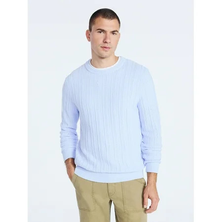 Free Assembly Men's Long Sleeve Crewneck Textured Sweater, Sizes S-3XL | Walmart (US)