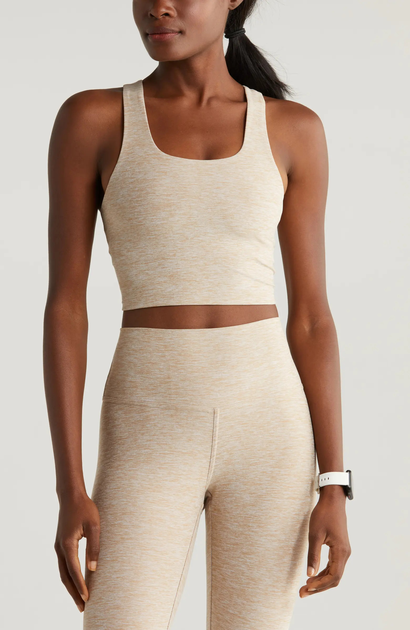 Zella Renew Mélange Support Crop Tank | Nordstrom | Nordstrom