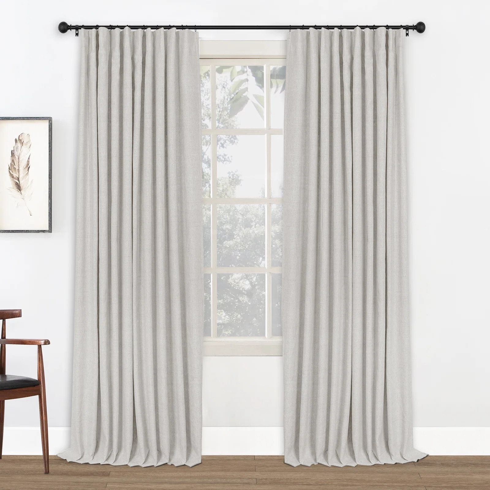 Birglinde Blackout Curtains Linen Textured 100% Blackout Drapes for Bedroom Living Room Curtains ... | Wayfair North America