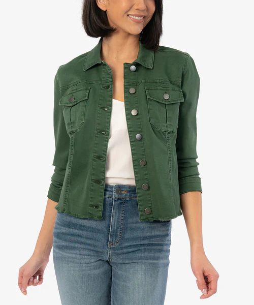 Kara Crop Jacket (Olive) - Kut from the Kloth | Kut From Kloth