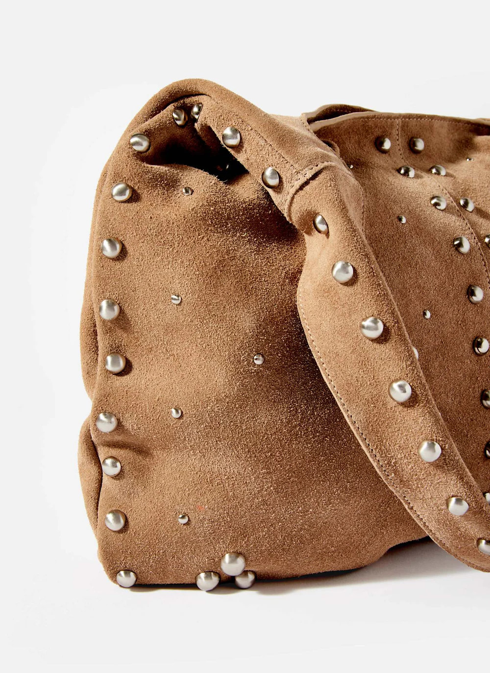 Neutral Suede Studded Bag | Mint Velvet