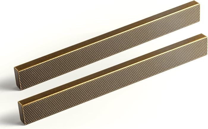 Goo-Ki 6 Pack 5 Inch Antique Brass Knurled Cabinet Pulls - Vintage Bar Handles - Textured Grip fo... | Amazon (US)