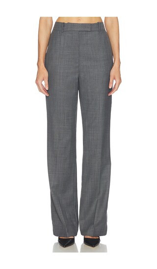 Ganni Wool Melange Suiting Straight Pant in Grey. Taglia 40. Also in 34, 36, 38. | Revolve Clothing (Global)