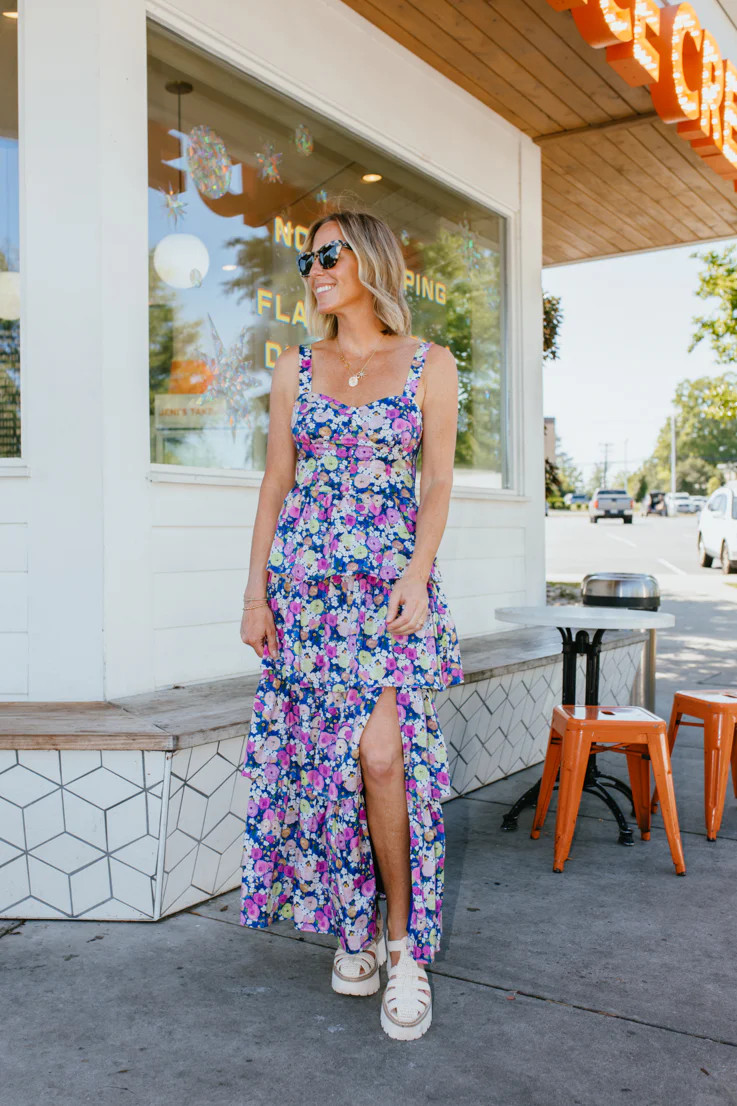Flower Petals Maxi Dress | Vestique