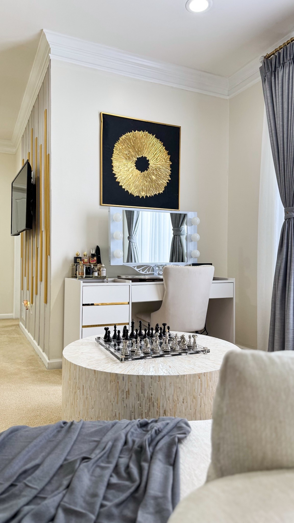 This beauty corner is one of my favorite spots in our bedroom. Love that I can get glammed in one place and have all my beauty products stored away in the drawers ❤️ 
Tap below to shop! Follow me @omabelle for more Fashion, Home & everything inbetween. Glad to have you here!!! 💕😊🙏

Home | Home decor |Entryway decor | Entryway table | console table | Buffet table | Accent table
Pottery barn | Amazon home
Restoration hardware look for less |Luxe for less | Entryway ideas | Foyer table | Foyer decor | Sofa table | Black sofa table | Black console | Black accent table
| Black wooden table |Living room decor | Rugs | Area rug | Neutral rug | Living room family room rug | Sofa sectional | Washable cleanable sofa | Family friendly sofa furniture | Stain resistant fabric sofa | Cloud sofa | Family kid toddler | pet friendly sofa | Coffee table | Livingroom | Home decor | bedding | bedroom | fall decor |  fall porch | dresser | rug | kitchen | dispenser | cutlery set | knives 


#LTKSaleAlert #LTKBeauty #LTKHome