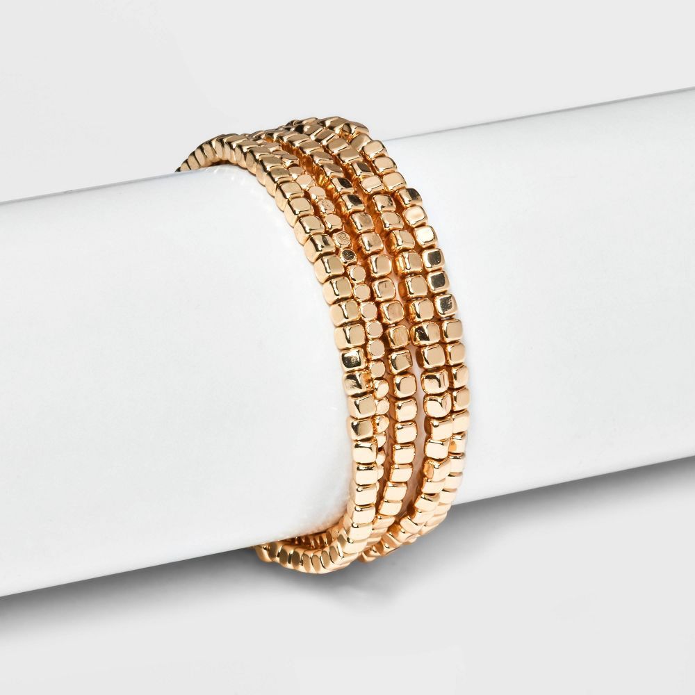 Beaded Stretch Bracelet Set 5pc - Universal Thread™ Gold | Target