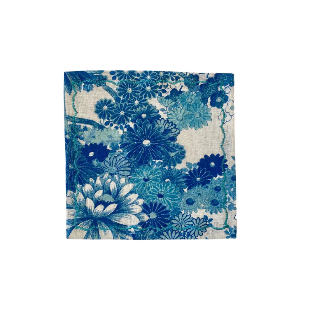 Chinoiserie Cocktail Napkins, Blue Multi (Set of 4) | The Avenue
