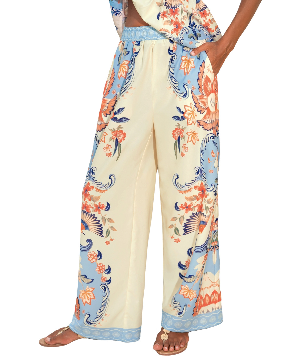 Cupshe Women's Sensitive Soul Tropical Pants - Light/pastel blue | Macy's