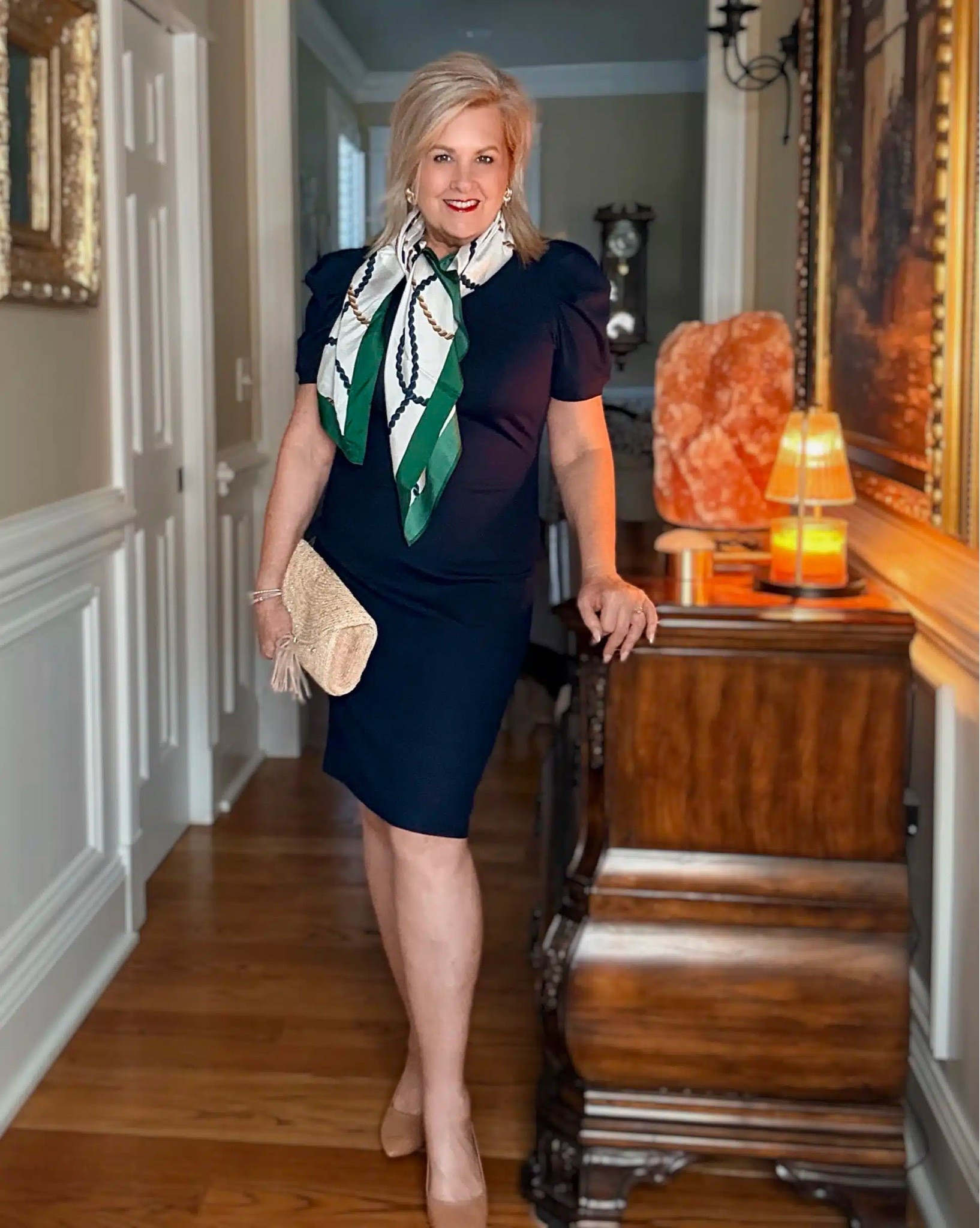 Silk scarves are trending right now and this is how I’ve added one to a dress! My dress comes in several colors and is a large.

#LTKWorkwear #LTKOver40 #LTKootd