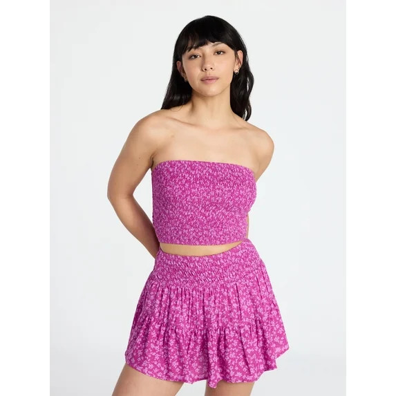 No Boundaries Strapless Top and Skirt Set, 2-Piece, Women's XXS-XXL | Walmart (US)
