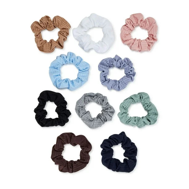 Time and Tru Ribbed Hair Ties, 10-Pack - Walmart.com | Walmart (US)