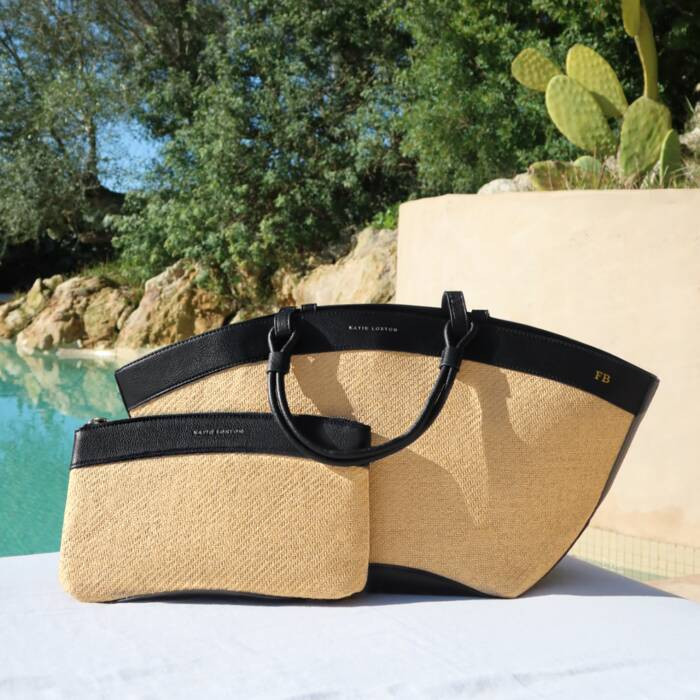 Riviera Raffia Tote Bag in Black | Katie Loxton Ltd. (UK)