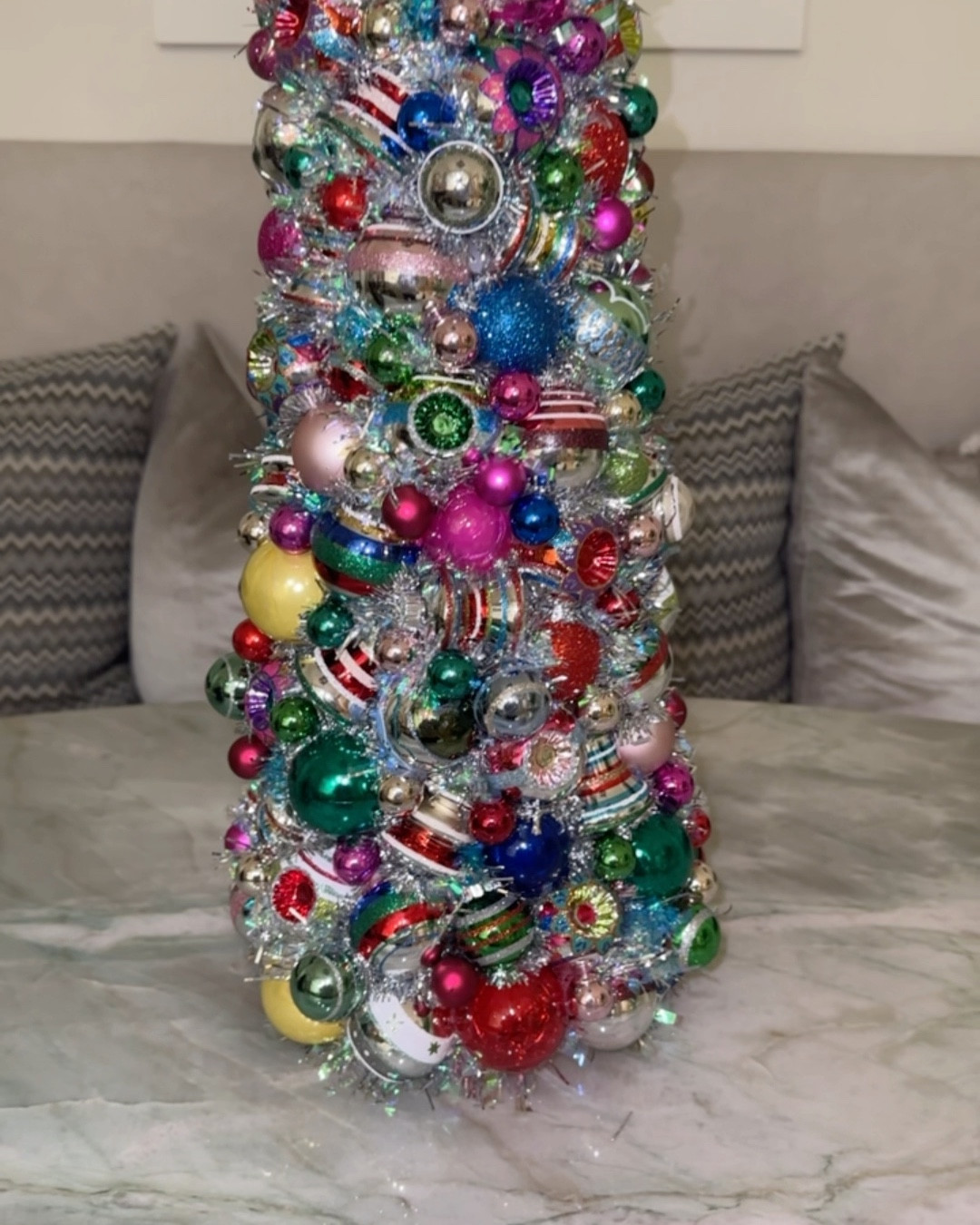 The perfect Holiday Decor🎄 Christmas Ornament Trees Holiday Decor Shiny Brite Vintage Ornaments. 

These are made to order and contain a mix of vintage Christopher Radko Shiny Brite ornaments & plastic ornaments. These Christmas treees make beautiful gifts or the perfect centerpiece to a table! 

#ornaments #holiday  #Christmasdecor #Christmasstyling #christmastable #Whitechristmasdecor #Deckthehalls #Decoratingforchristmas #Christmasornament #Christmastreedecorations #Redchristmas #Naturalchristmas #Silverdecor #Christmasstylingidea #Xmastree #Christmastree #Christmas_tree #Christmasgarland #Christmashome #Holidaylights

#LTKGiftGuide #LTKHoliday #LTKHome