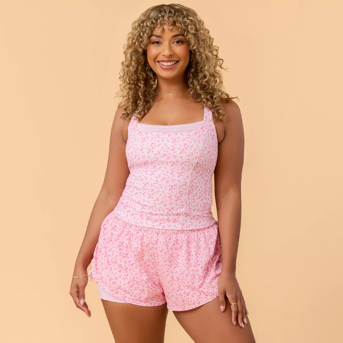 Blogilates Women's Mommy & Me Princess Tank Top - Pink Floral Print 1X | Target