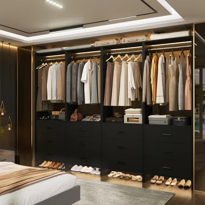 8ft Wood Closet Organizer System | Wayfair North America