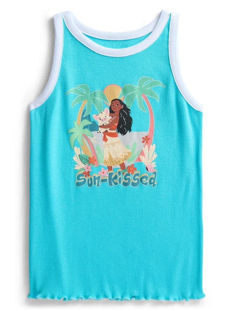 Disney Moana Girls Sunkissed Ringer Graphic Tank Top, Sizes 4-16 | Walmart (US)
