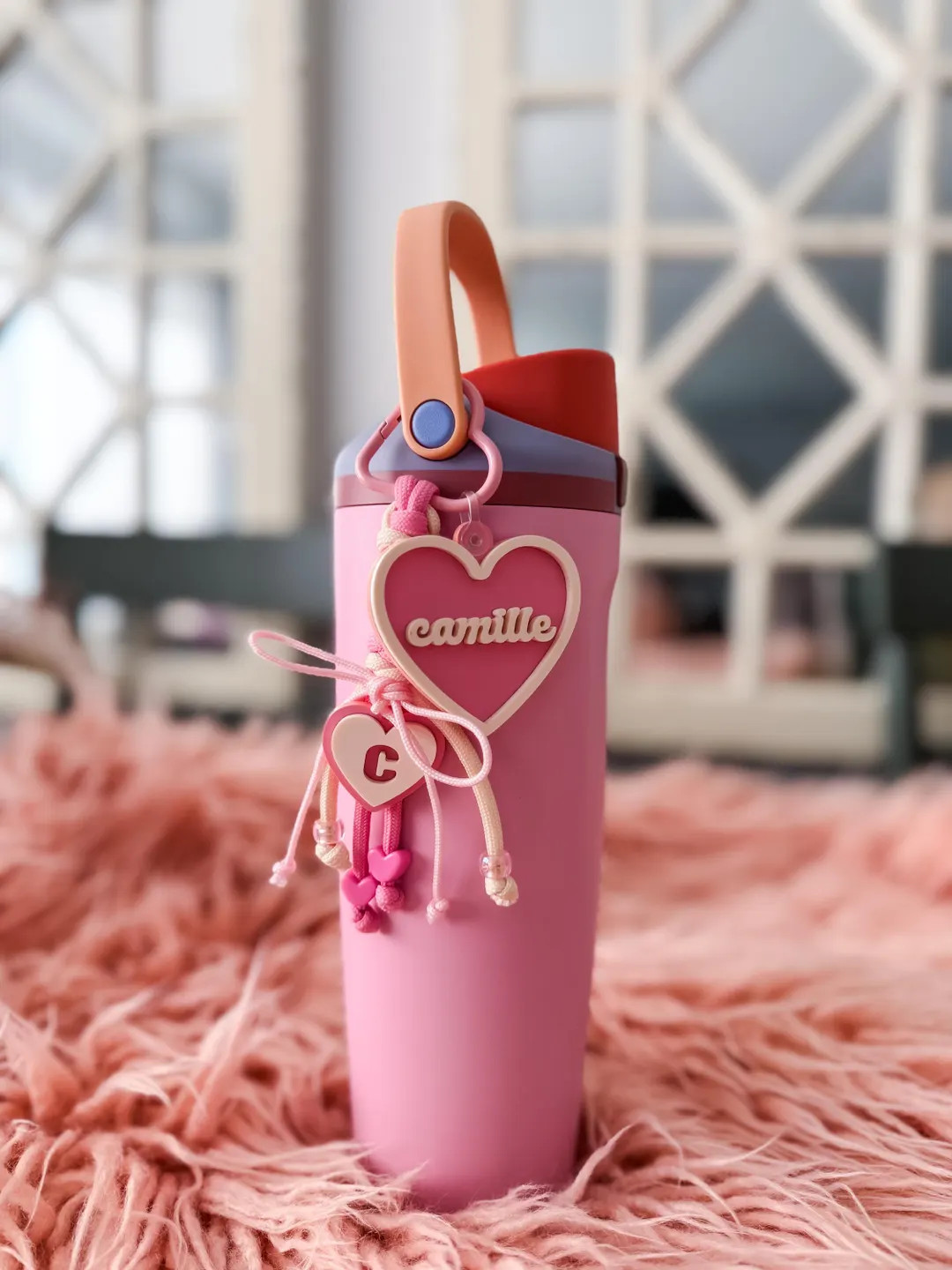 Heart Keychain Bag Charm With Paracord and Custom Name - Etsy | Etsy (US)