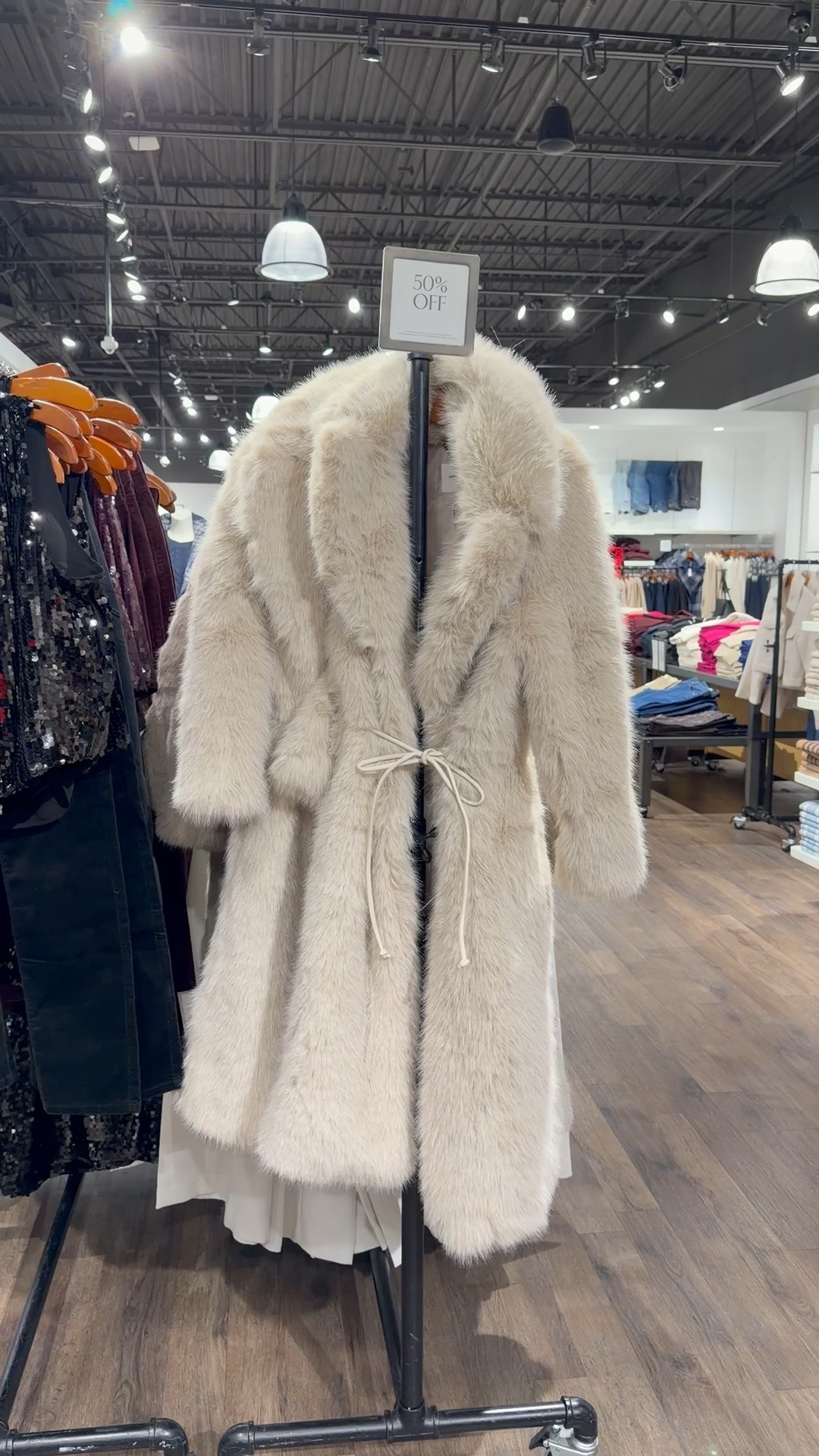 Such a gorgeous, long faux fur coat! Sold Out online but check your local
 Banana republic! 

#LTKFindsUnder100 #LTKGiftGuide #LTKPetite