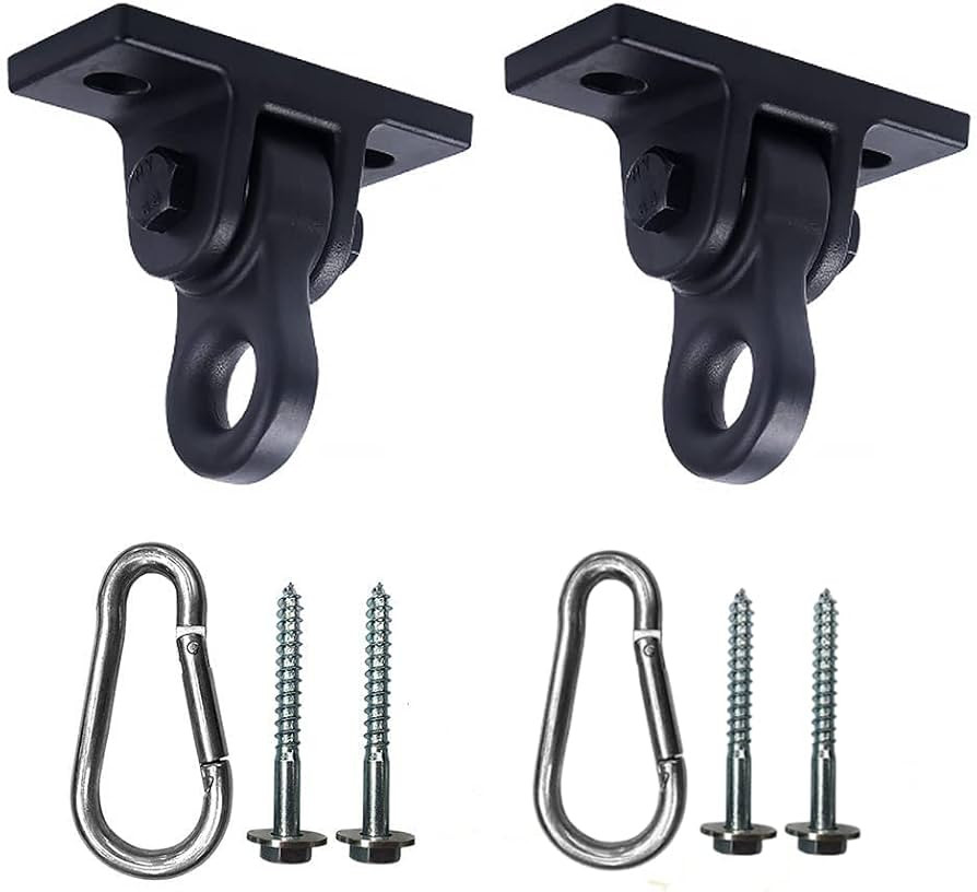Heavy Duty Black Swing Hangers Screws Bolts Included Over 5000 lb Capacity Playground Porch Yoga ... | Amazon (US)
