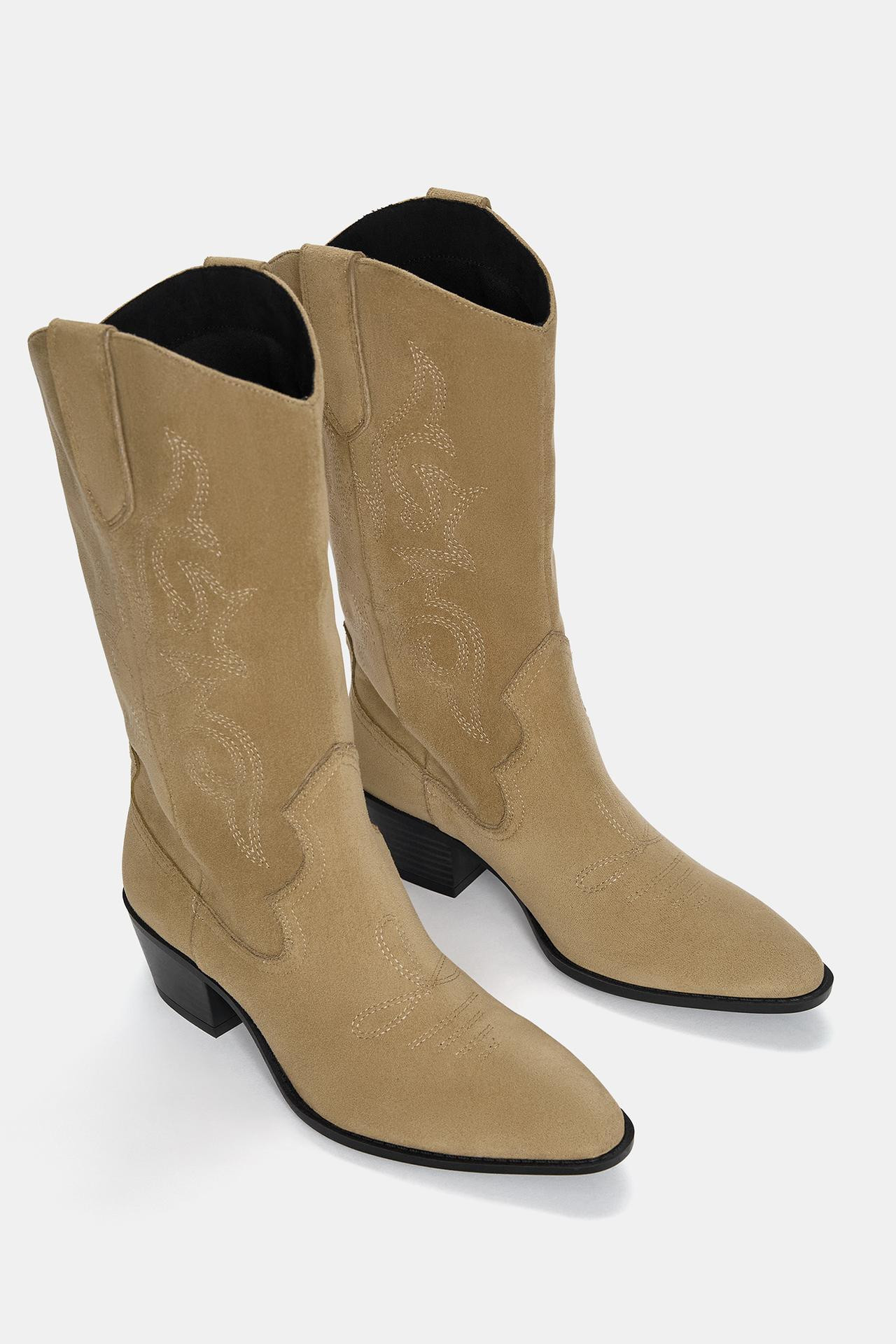 Cowboy boots with topstitching | PULL and BEAR UK