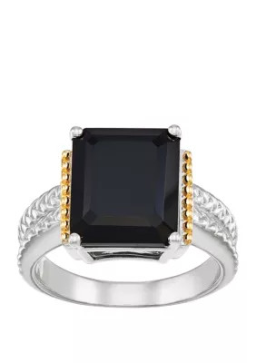 Onyx Ring in Sterling Silver/14k Yellow Gold | Belk