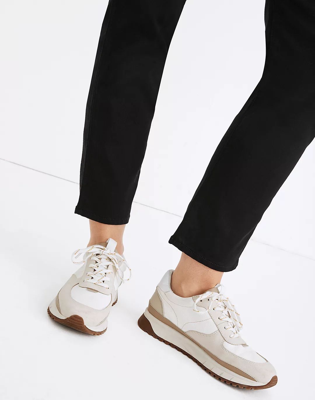 Kickoff Trainer Sneakers in Neutral Colorblock Leather | Madewell