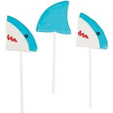 Shark Suckers, Heads and Fins Shapes - 12 Individually Wrapped Candy Lollipops - Baby, Jawsome Sh... | Amazon (US)