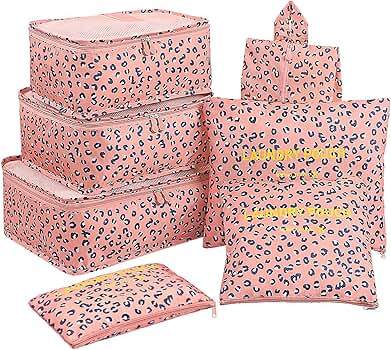 Mossio 7 Set Packing Cubes with Shoe Bag - Travel Carry On Luggage Organizer | Amazon (US)