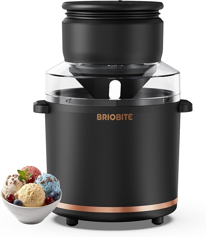 BRIOBITE 1.1 Quart Ice Cream Maker – Electric Ice Cream Machine for Gelato, Milkshakes & Sorbet... | Amazon (US)