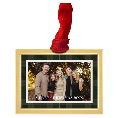 Classic Christmas Plaid Luxe Frame Ornament | Shutterfly