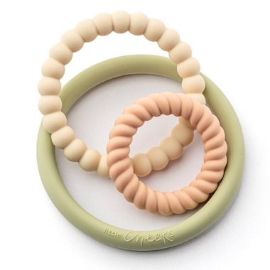 Little Cheeks 3-in-1 Trio Rings Silicone Textured Teethers Olivia | Well.ca