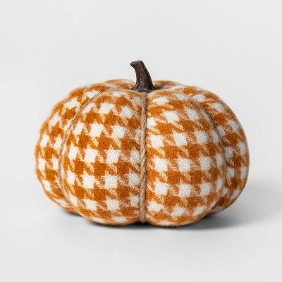 Knit Houndstooth Pumpkin Halloween Decoration Medium - Spritz™ | Target
