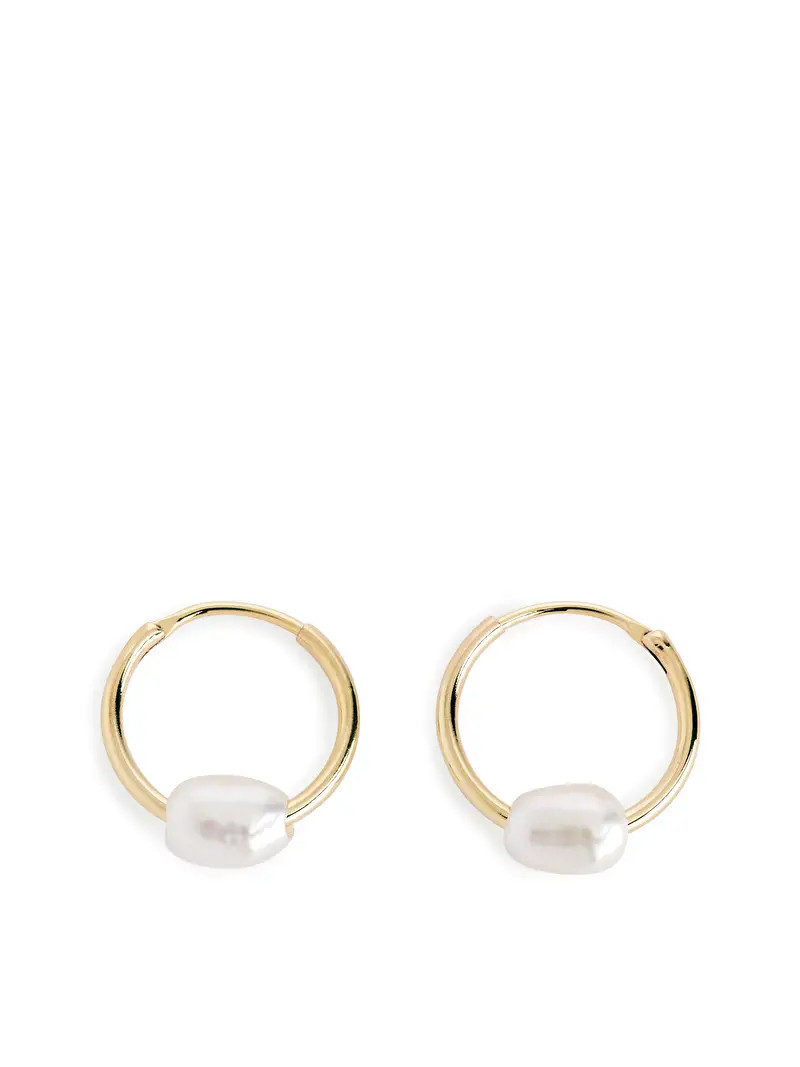 Gold-Plated Pearl Hoops | ARKET (US&UK)