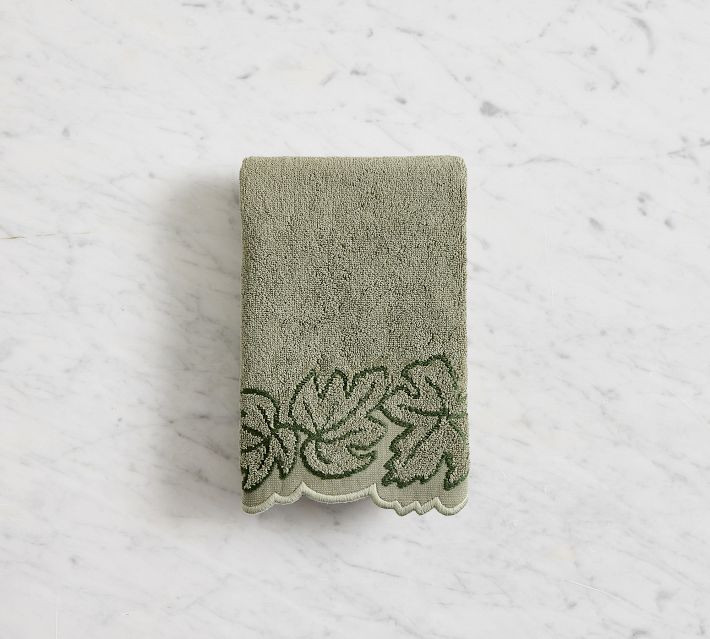 Embroidered Leaf Towel | Pottery Barn (US)