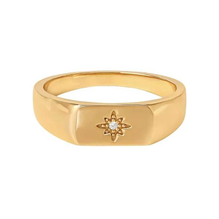 JS Jessica Simpson Women’s Gold Plated Sterling Silver Cubic Zirconia Starburst Ring | Walmart (US)