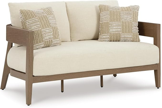 Signature Design by Ashley Serene Bay Casual Nuvella Weather Resistant Fabric Outdoor Loveseat wi... | Amazon (US)