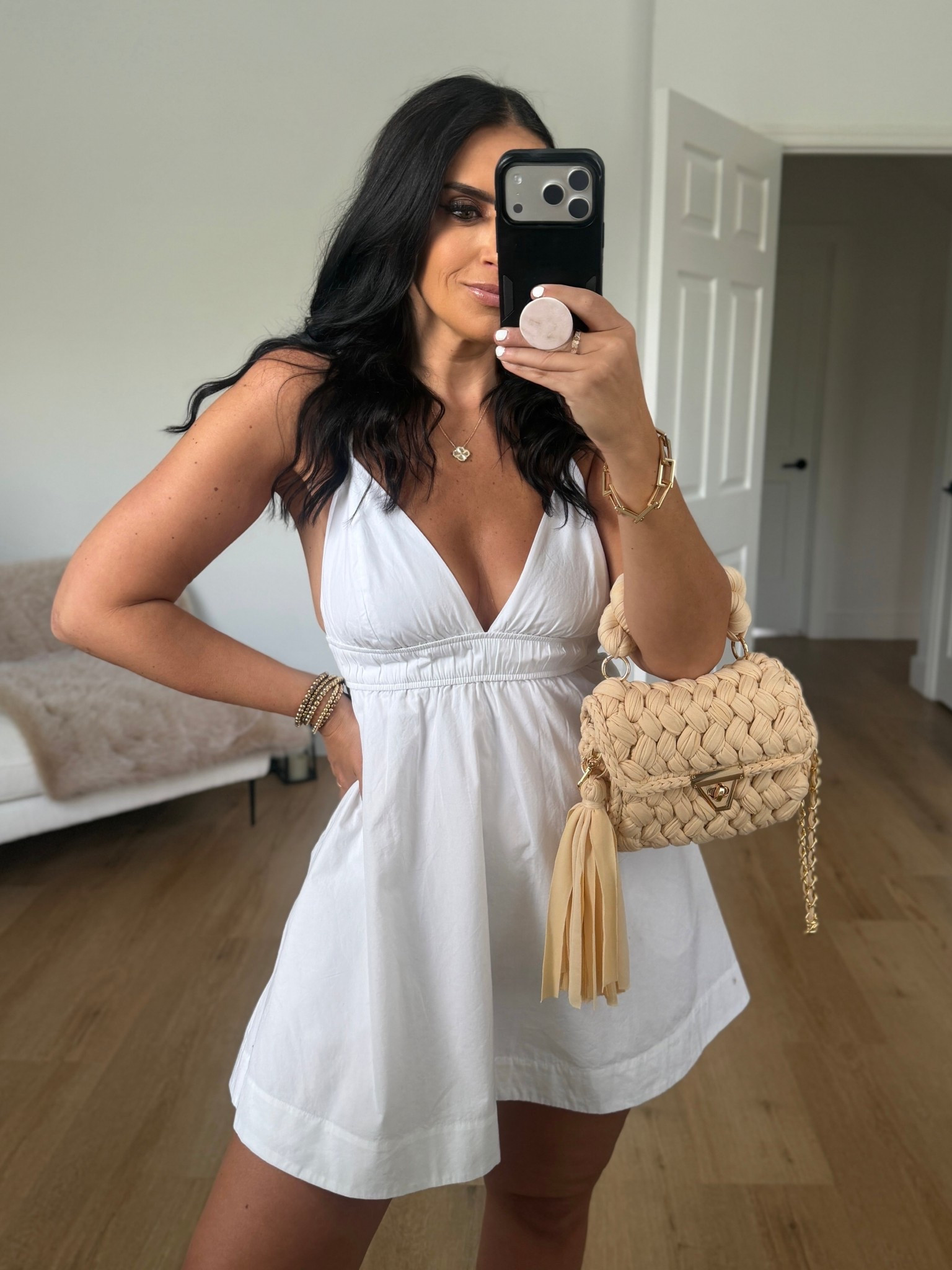 Aritizia Encourage Poplin Mini dress wearing size small. 