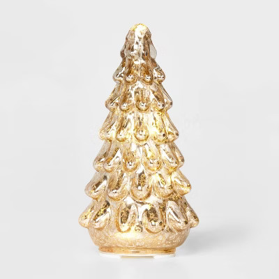 Small LIT Mercury Glass Christmas Tree Decorative Figurine Blush - Wondershop™ | Target