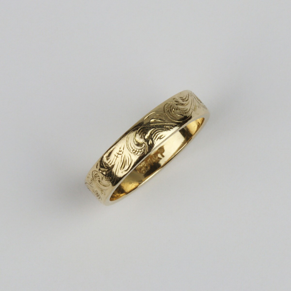 Vintage 14k Yellow Gold Women's Scroll Engraved 4mm Band Ring Size 5.25  | eBay | eBay US