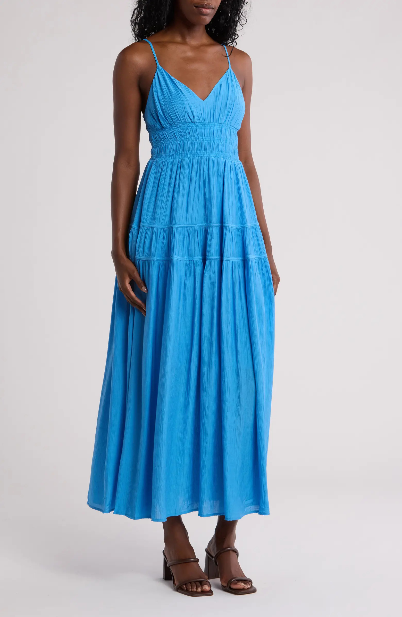 Smocked Sleeveless Maxi Dress | Nordstrom Rack
