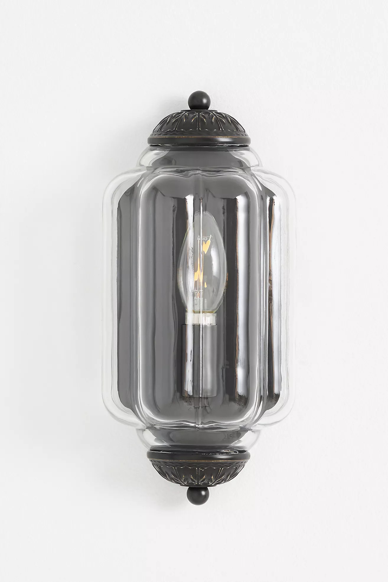 The Eloise Scallop Milk Glass Flush Sconce Wall Light | Anthropologie (US)