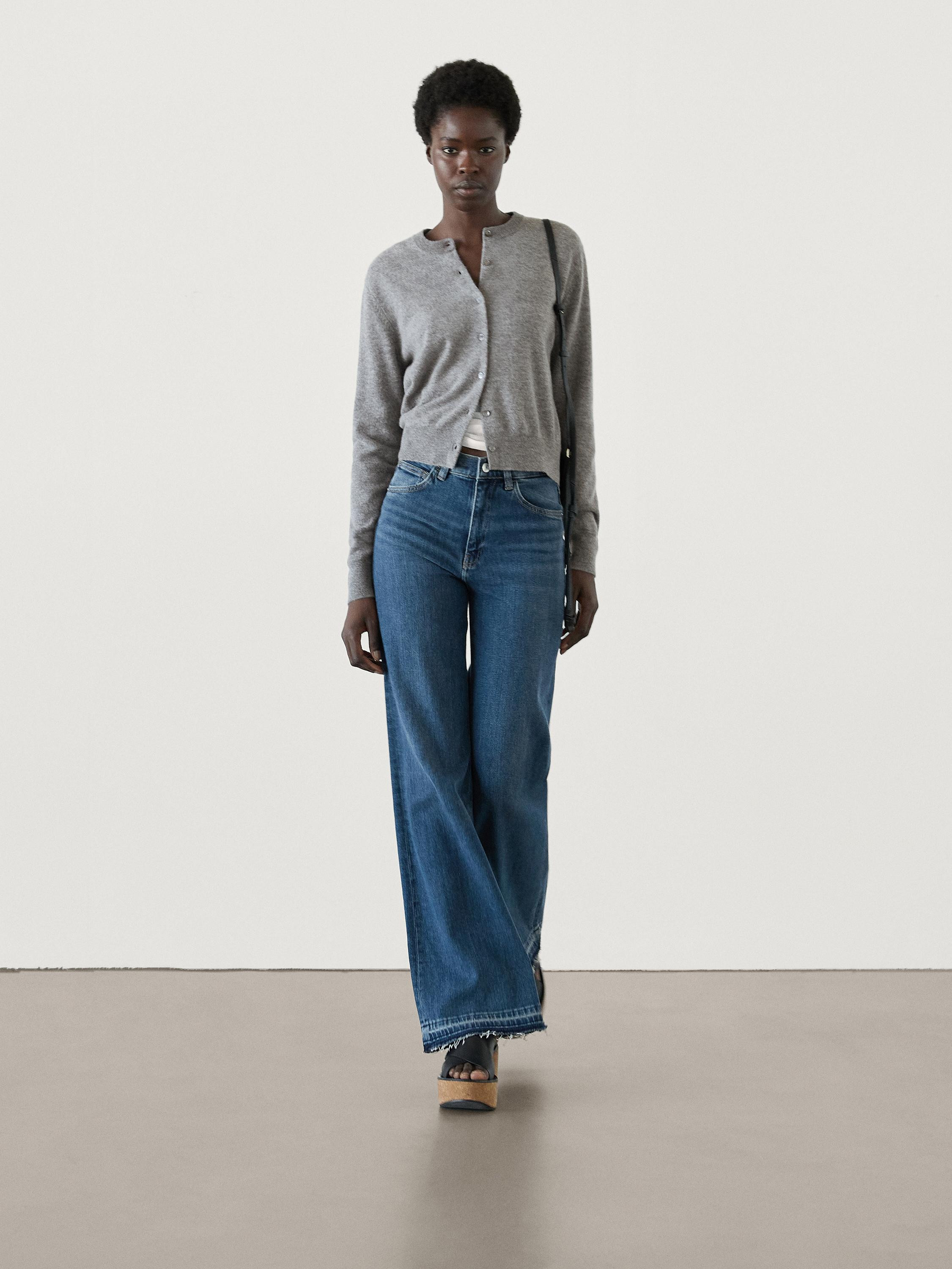 Knit cardigan with crew neck co-ord | Massimo Dutti UK