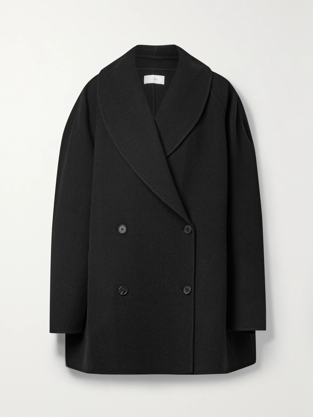 The Row - Essentials Polli Double-breasted Wool-blend Coat - Black | NET-A-PORTER (US)