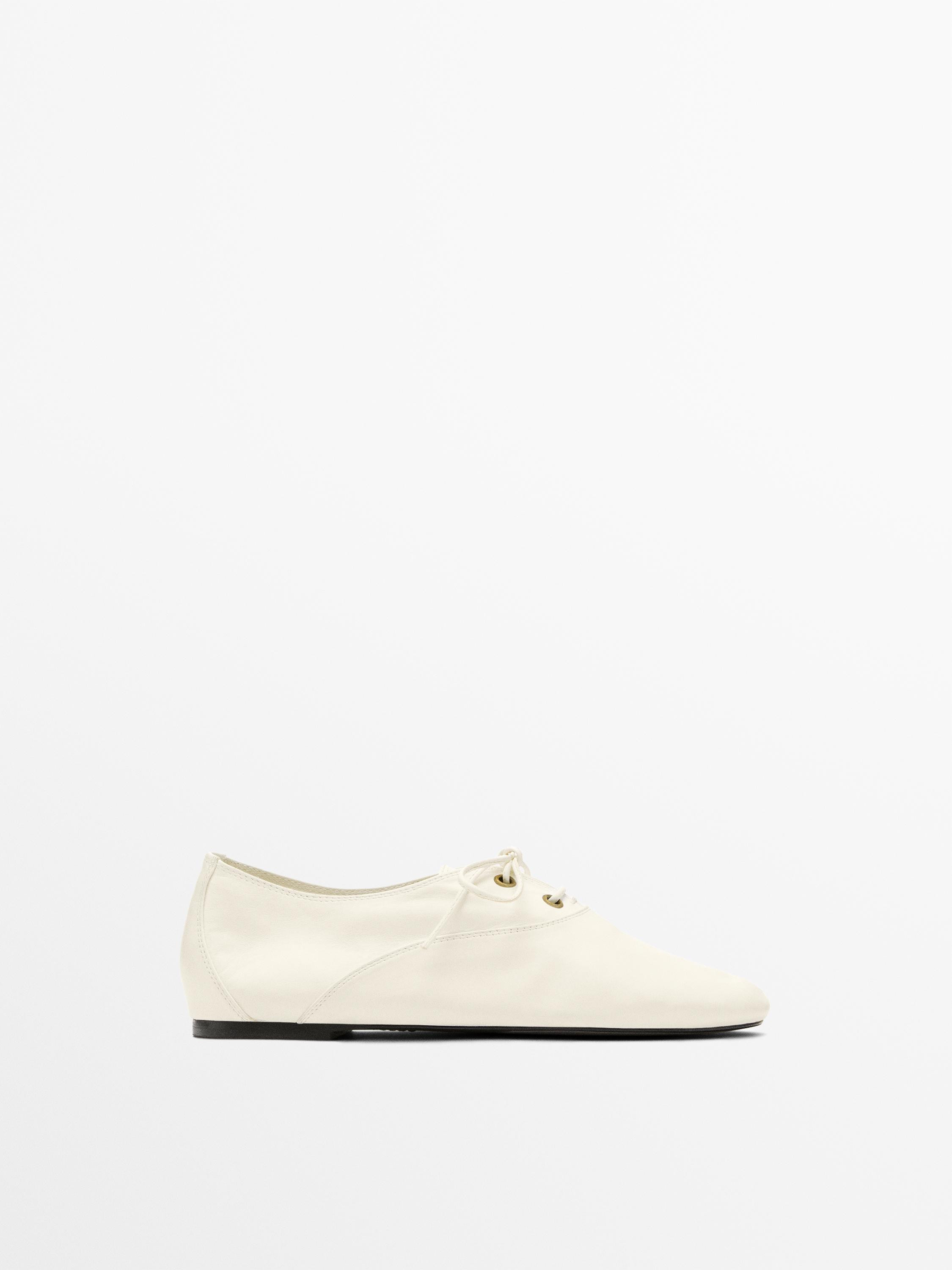 Soft leather lace-up shoes | Massimo Dutti UK