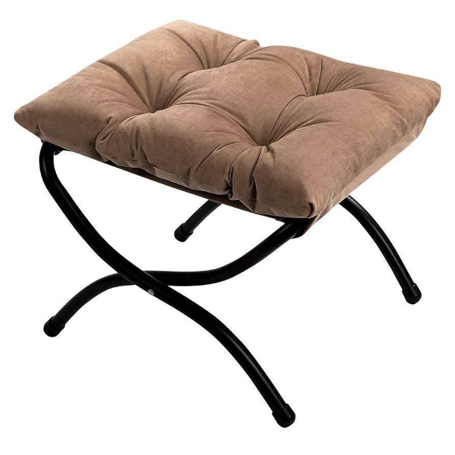 HollyHOME 15"(H) Folding Footrest Stool, Upholstered Small Foldable Ottoman, Accent Padded Sofa F... | Amazon (US)