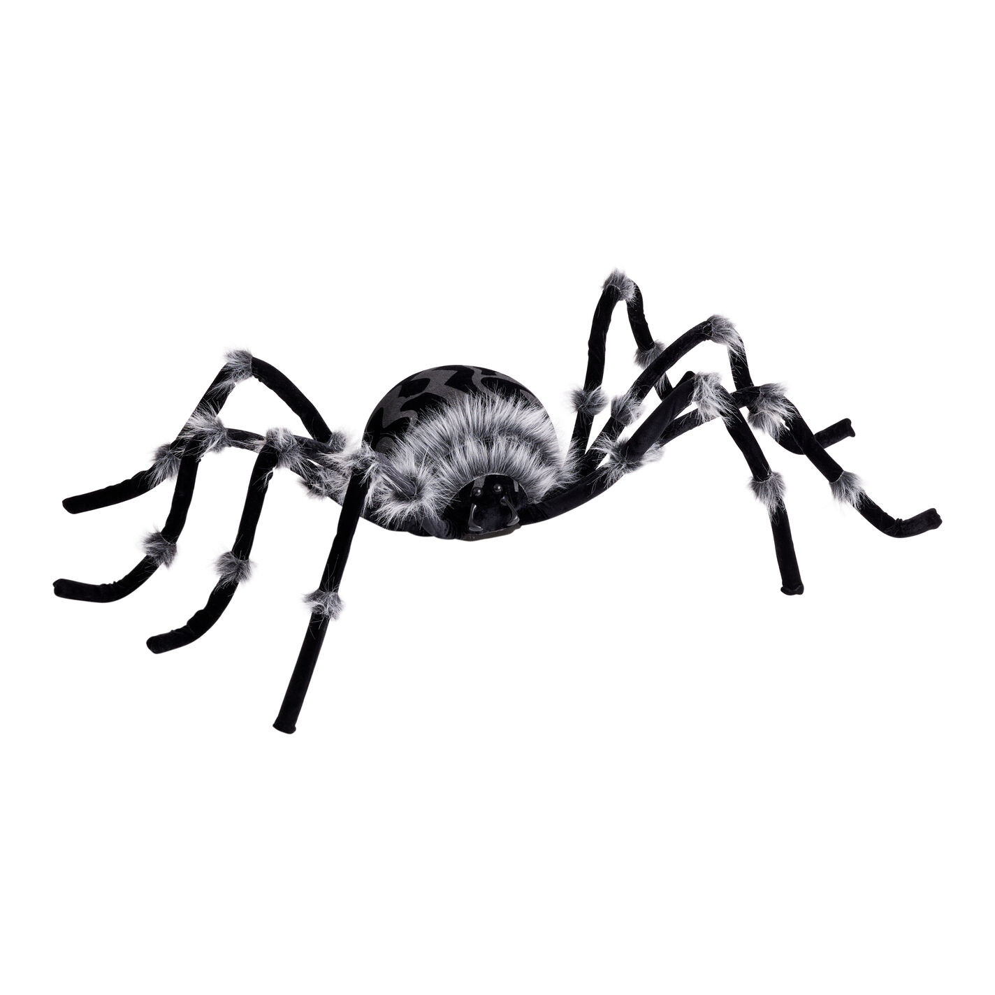 Extra Large Black Velvet And Fur Spider Halloween Decor | World Market