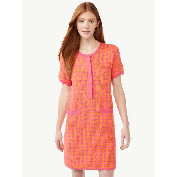 Free Assembly Women's Short Sleeve Mini Sweater Dress - Walmart.com | Walmart (US)