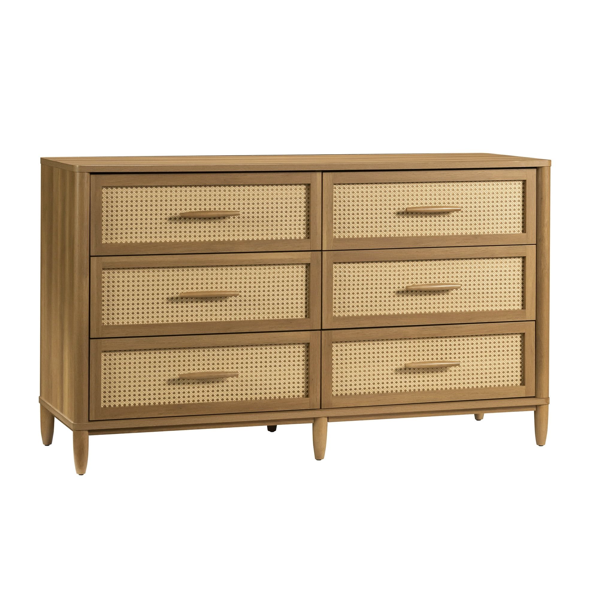 Better Homes & Gardens Springwood Caning 6-Drawer Dresser, Light Honey Finish | Walmart (US)