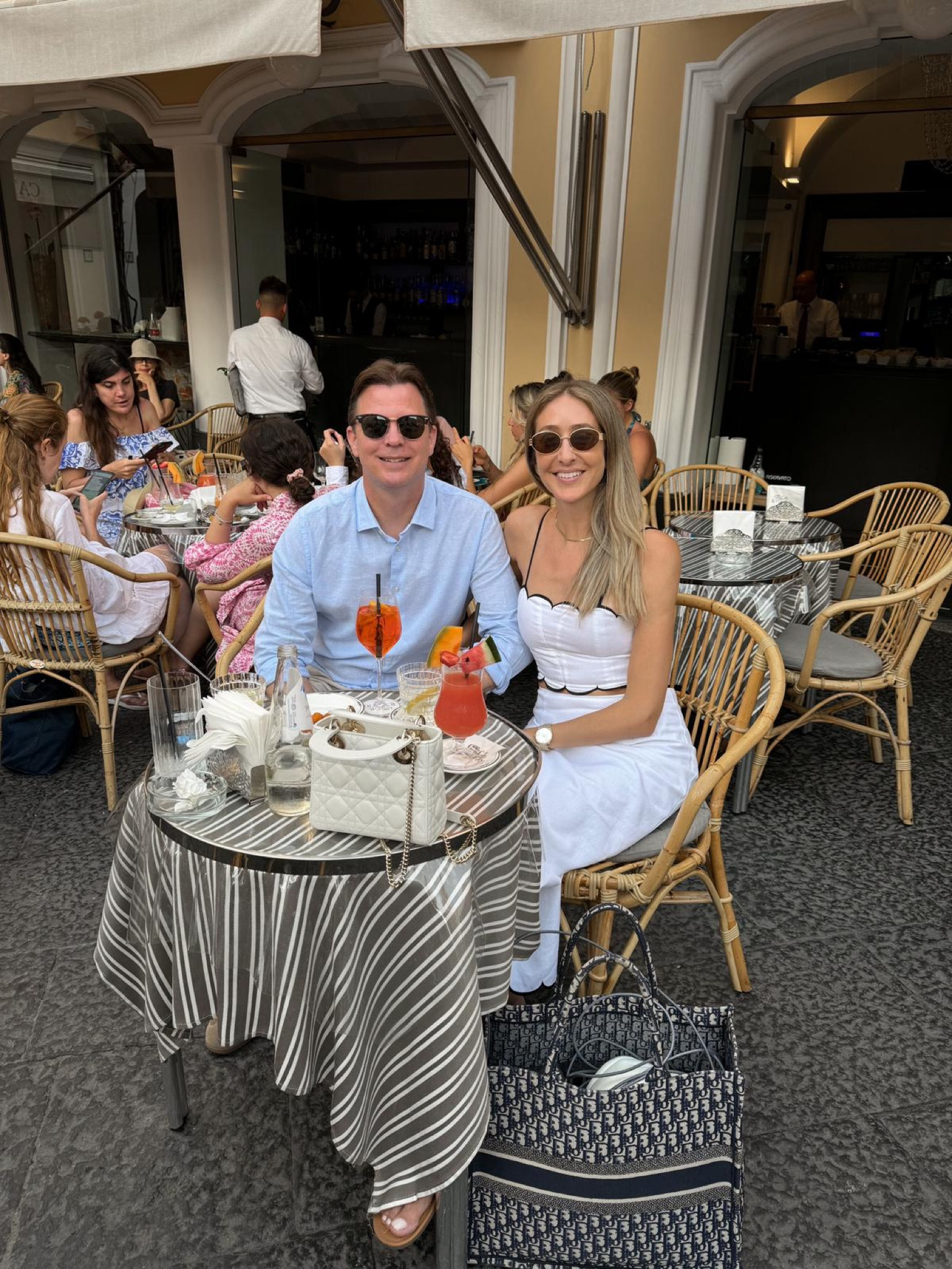 Gorgeous white linen set! Runs tts , wearing a size small. This is what I wore in Capri 🇮🇹
