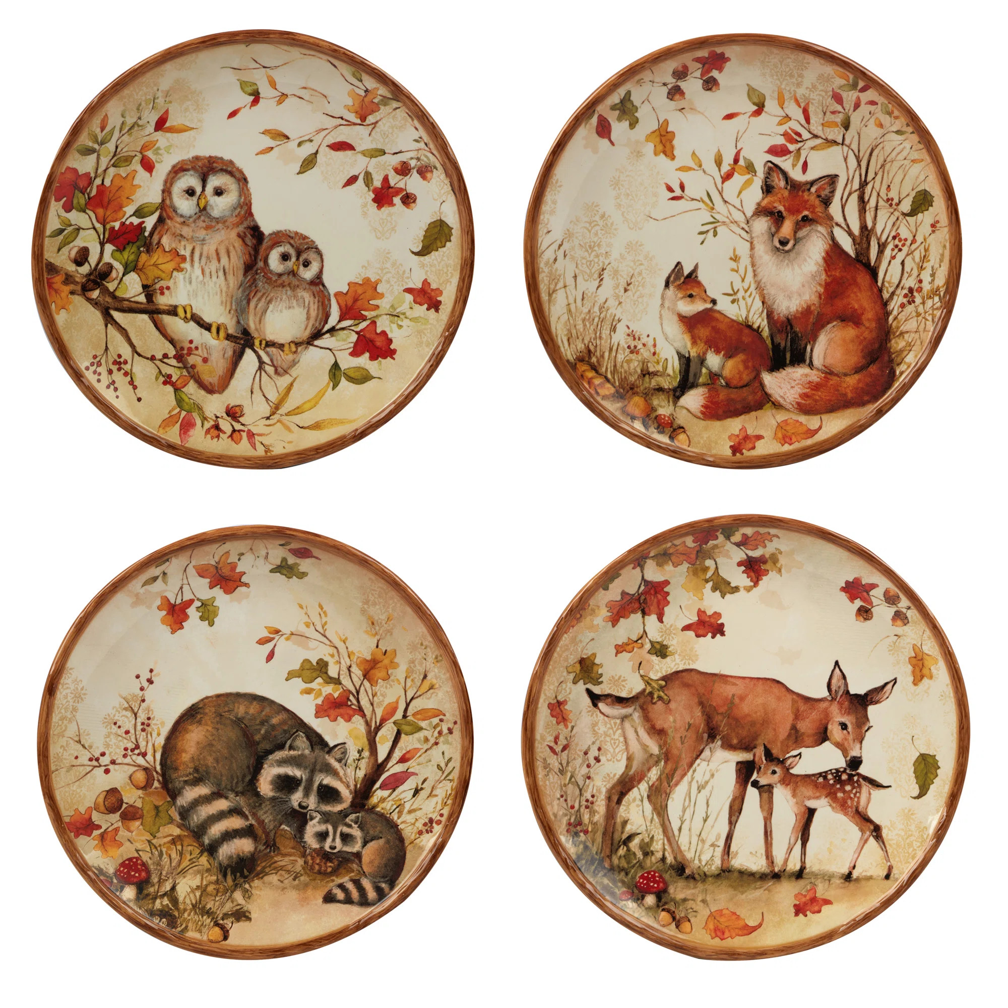 Certified International Pine Forest Set Of 4 Dinner Plate | Wayfair North America